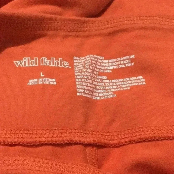 Wild Fable Women's High-Waisted Tie Dye Leggings Sz Large Tangerine Orange NWT - Picture 4 of 6